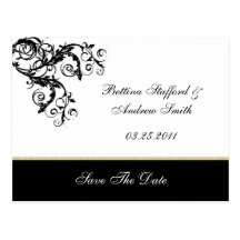 Moderne Rollen Save the Date Postkarte