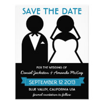 Moderne Save the Date Brautpaar-Ikonen Personalisierte Einladung