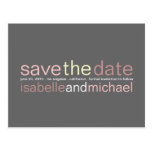 Moderne Typografie Save the Date, die | Rosa Weddi Postkarten