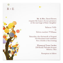 Moderne wunderliche Baum-weiße formale Hochzeit Personalisierte Einladungskarten