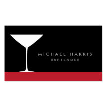 Moderner eleganter Martini-Cocktailglas-Barkeeper Visitenkartenvorlage