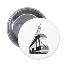 Moderner Streetcar-Tram-Zug Anstecknadelbuttons
