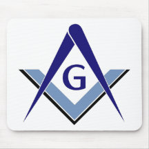 Modernes blaues Quadrat u. Kompassse Mousepads