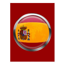 Modernes Emblem-Abzeichen Spanien-Flagge für stolz Postkarten