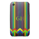 Modische Streifen, Zickzack, Monogramm Case-Mate iPhone 3 Hülle