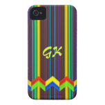 Modische Streifen, Zickzack, Monogramm iPhone 4 Etuis