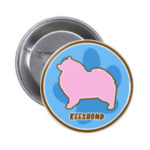 Modischer Keeshond Button