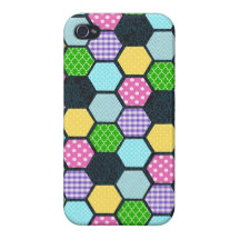 Modisches Girly Bienenwabenpastellmuster iPhone 4/4S Cover