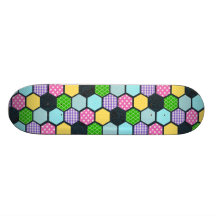 Modisches Girly Bienenwabenpastellmuster Bedrucktes Skateboard