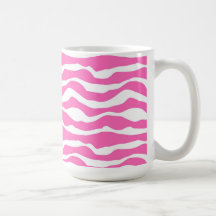 Modisches rosa und weißer Zebra-gestreiftes Muster Tee Haferl