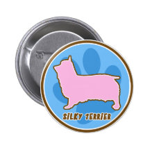 Modisches seidiges Terrier Anstecknadelbuttons