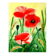 Mohn Postkarte