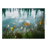 Mohnblumen auf Wasser-Beileid-Karte