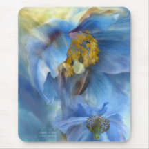 Mohnblumen-so blaue Kunst Mousepad