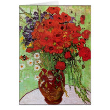 Mohnblumen-und Gänseblümchen-Anmerkungs-Karte Van 