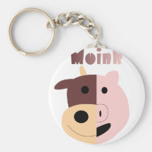 Moink: Cartoonkuh und -schwein keychain Schlüsselanhänger