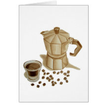 Moka Topf mit Espresso-Schuss Grußkarte