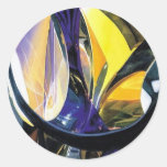 "Molekulares Mosaik-" Kunst-Glas-Aquarell Runder Sticker
