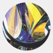 "Molekulares Mosaik-" Kunst-Glas-Aquarell Runder Sticker