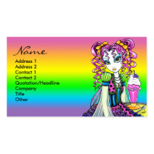 "Molly" Sorbett-Eiscreme-Regenbogen-Fee-Porto Visitenkarten Vorlage