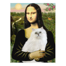 Mona Lisa - weiße persische Katze 13 Postkarten