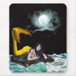 Mond-Gezeiten-Meerjungfrau Mousepad (vertikal)