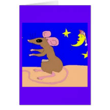 Mond-Maus Grußkarte