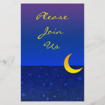 Mond und Stern-Vintager Kunst-Gewohnheits-Flyer
