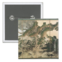 Mondschein-Winter-Landschaft Button
