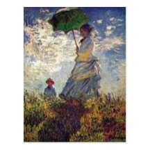 Monet, Claude Camille Monet und Sohn Jean auf-DM Postkarten