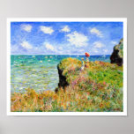 Monet - Klippen-Spitzen-Weg am Pourville Badeort Plakat