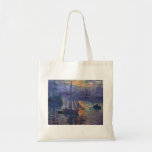 Monet Sonnenaufgang an der SeeSegelbootmalerei-Boo Einkaufstasche