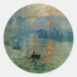 Monets Eindrucks-Sonnenaufgang (soleil levant) - 1 Runder Sticker