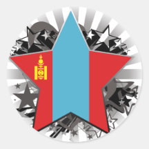 Mongolei-Stern Runde Sticker
