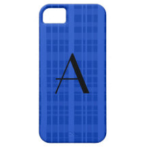Monogram blue plaid iPhone 5 cover