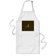 Monogram gold glitter stripes aprons