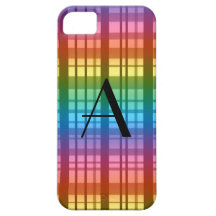 Monogram rainbow plaid iPhone 5 case