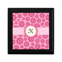 Monogramed rosa wunderlicher Blumen-Geschenkkasten Geschenkboxen