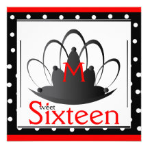Monogramm 16. Geburtstag Tiara-Fertigen besonders  Ankündigungskarten