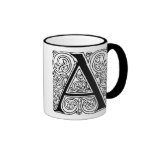 Monogramm "A" mit Wirbel - Becher Kaffeetassen