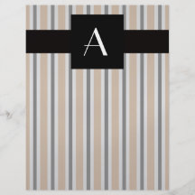 Monogramm Brown und schwarze Streifen Bedruckte Flyer