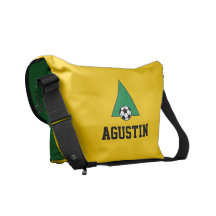 Monogramm-Buchstabe A im Fußball-Grün Kuriertasche