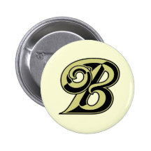 Monogramm-Buchstabe B Anstecknadelbutton
