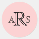 Monogramm, das rosa zuerstaufkleber Wedding ist