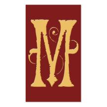 Monogramm der gotischer Schmutz-rotes Goldinitiale Visitenkarten