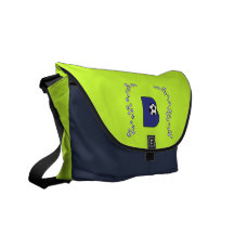 Monogramm des Buchstabe-B im Fußball-Blau Kuriertasche