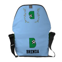 Monogramm des Buchstabe-B im Fußball-Grün Kurier Taschen