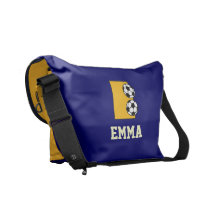 Monogramm des Buchstabe-E im Fußball-Gold Kurier Tasche
