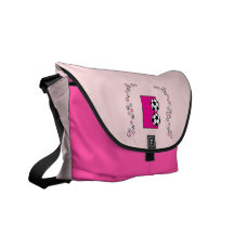 Monogramm des Buchstabe-E im Fußball-Rosa Kurier Tasche