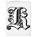 Monogramm des Buchstabe-K Grußkarte